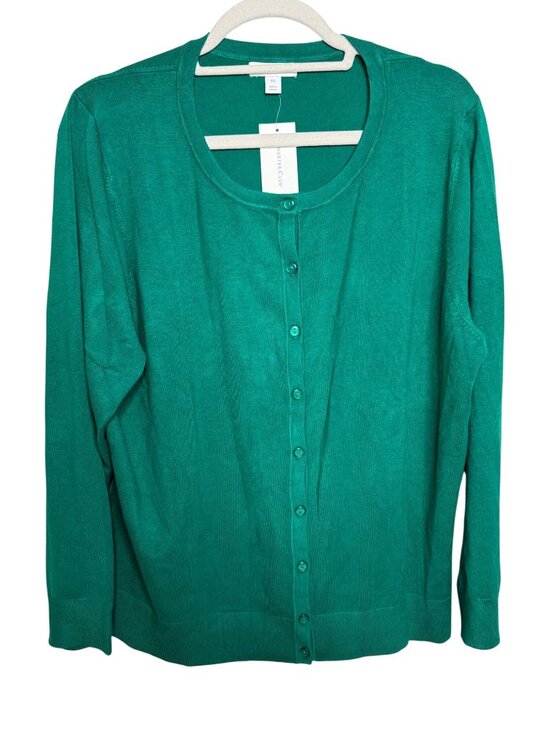 Charter Club Sweaters - Charter Club XXL Emerald Green Button Front Cardigan Sweater